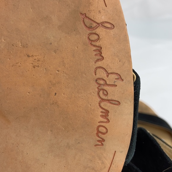 Sam Edelman size 7 1/2 ankle strap black wedge - Picture 10 of 11